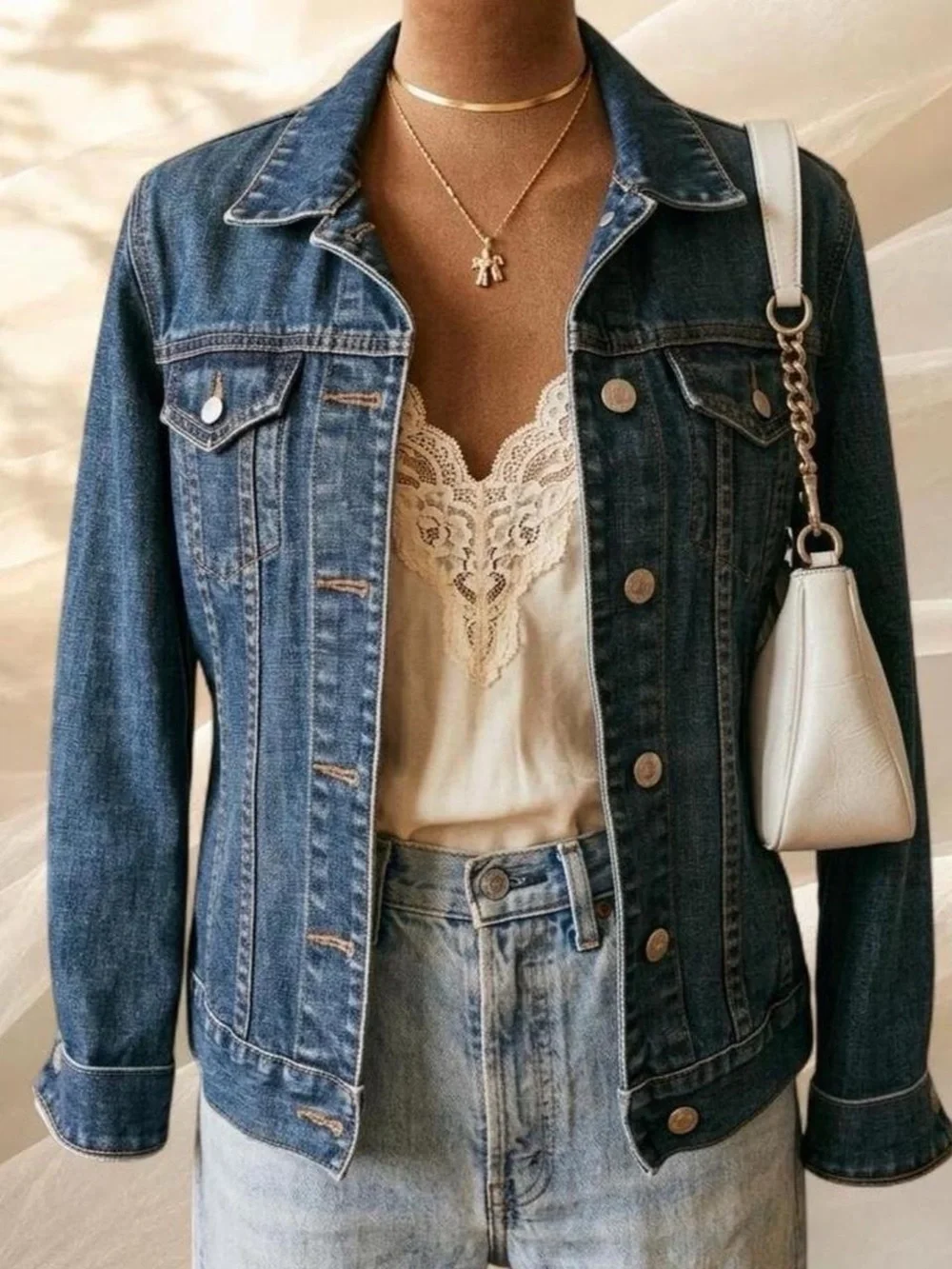 J.Crew Classic Denim Jacket Women's Size Small Medium Wash 100% Cotton
